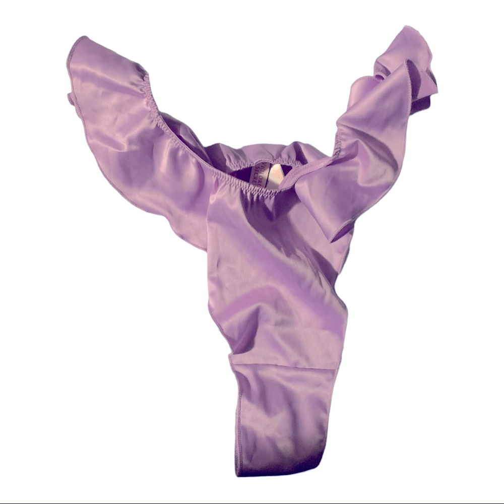 VICTORIA SECRET NWT WOMENS PLUS XL PURPLE SEXY THONG 95% polyester